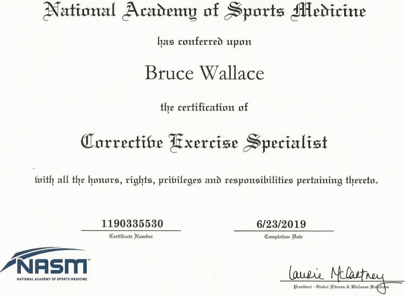 Corrective Exercise Specialist certificate